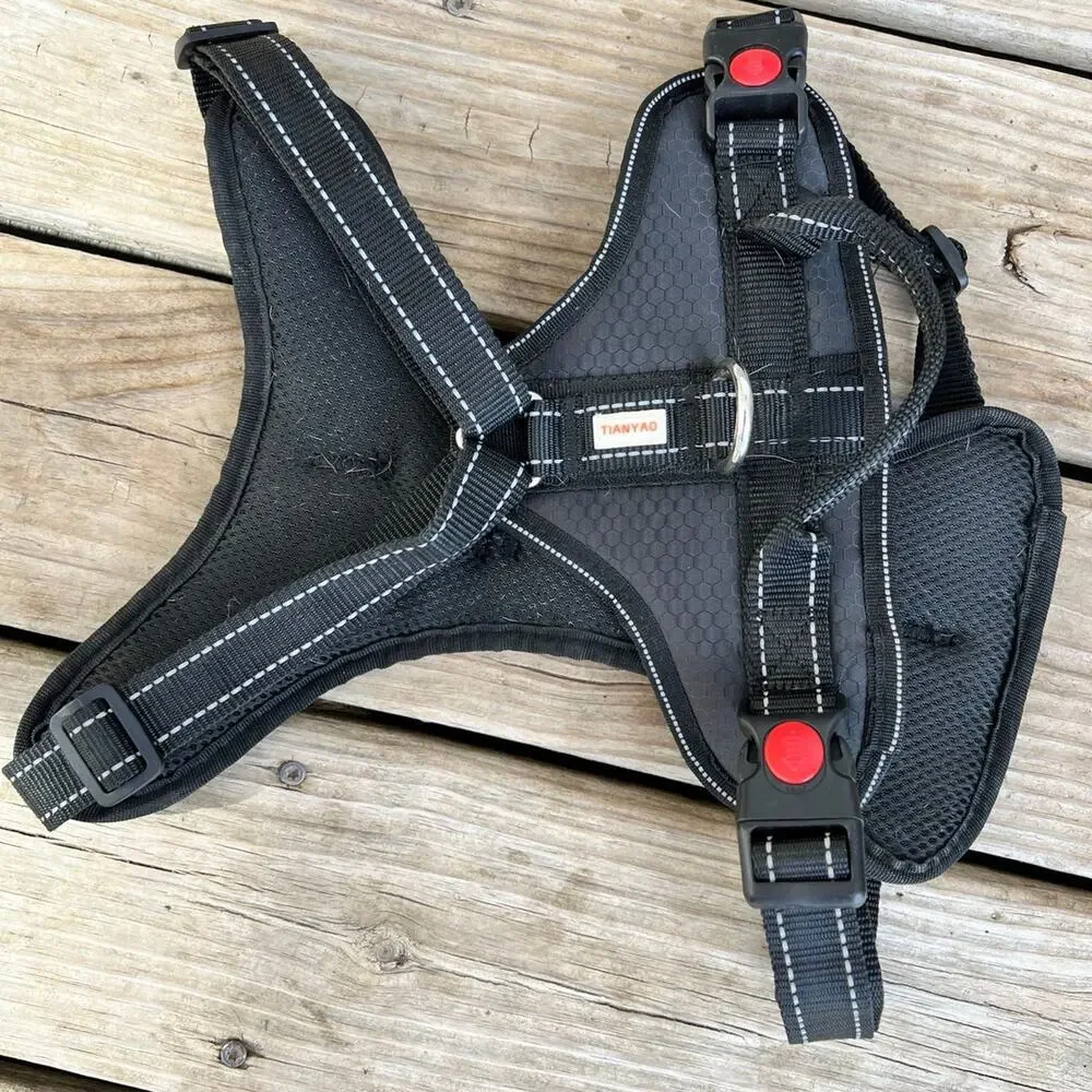 TIANYAO size M-L, no tug, soft reflective outdoor adjustable dog harness